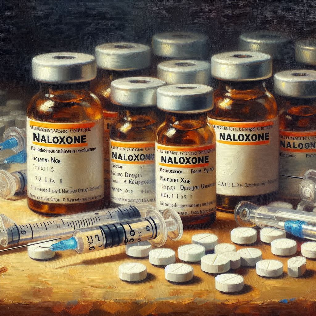 Naloxone vials, an opioid antagonist