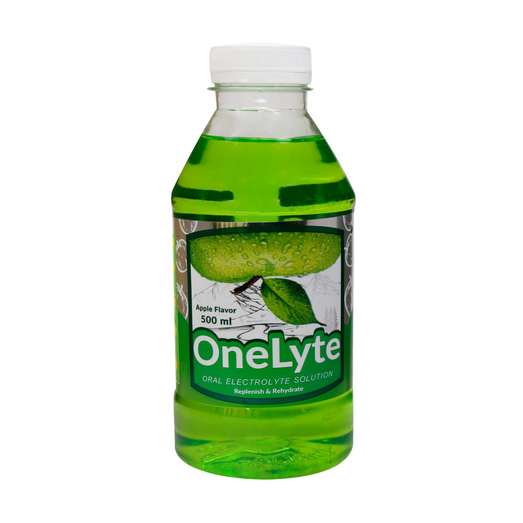 بطری‌های Onelyte که علاوه بر ترکیب معمول ORS، حاوی ۷/۸ میلی‌گرم زینک است